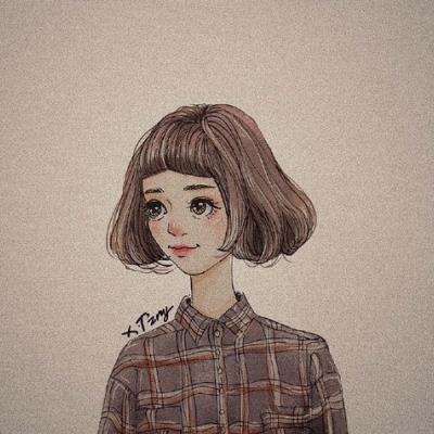 小清新短发女生手绘动漫头像 - 【可爱点】