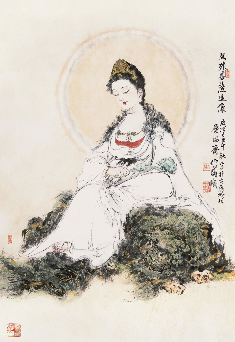 文殊菩萨图片大智慧的象征文殊菩萨精美圣像集