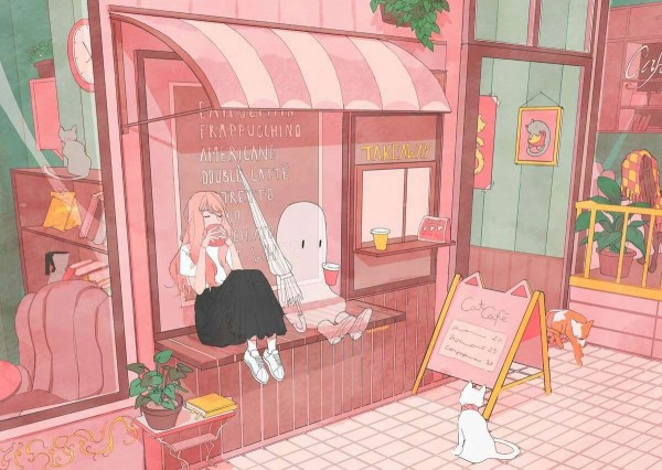 粉色少女心可爱卡通背景图片 软萌少女手机壁纸必备